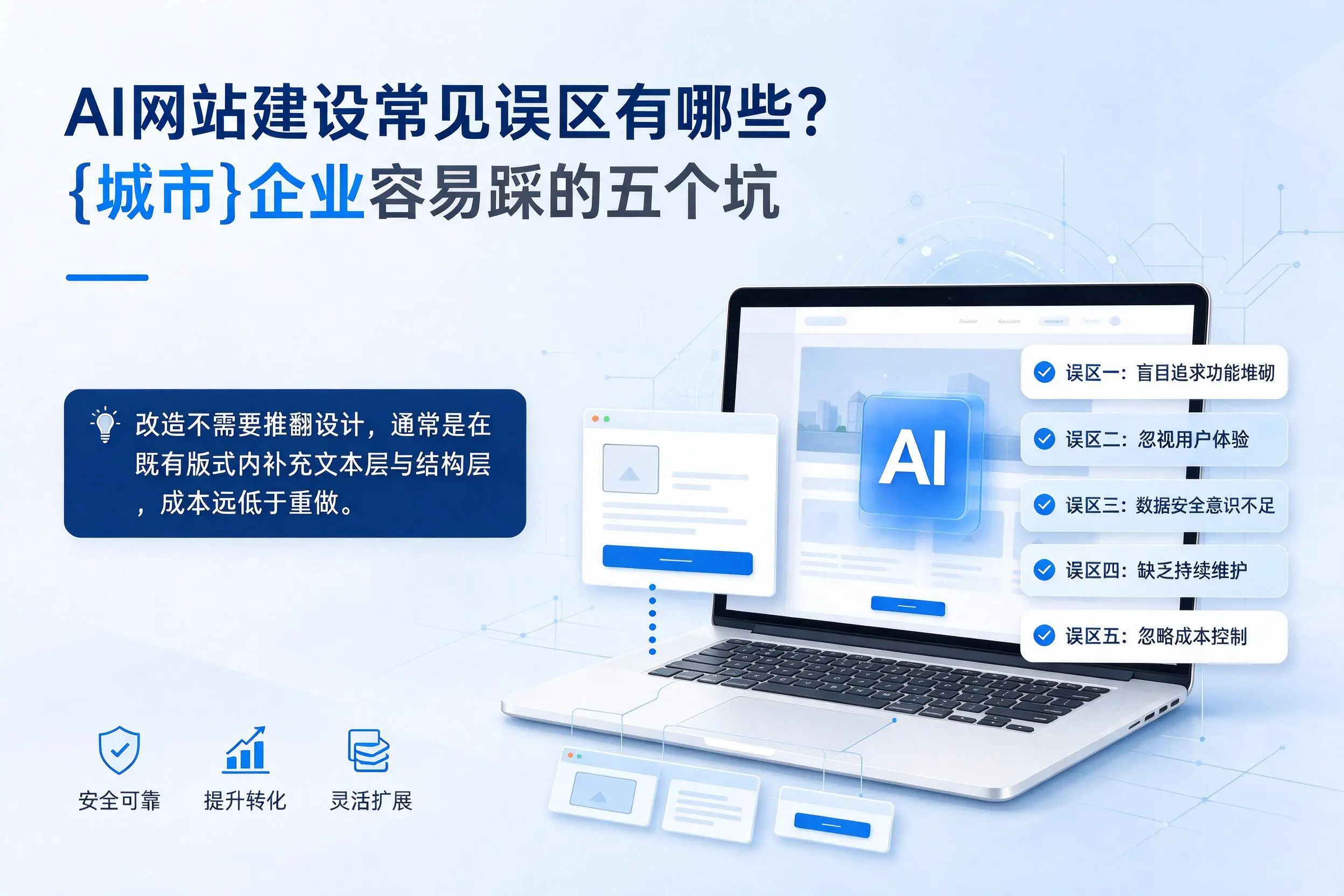 AI网站建设常见误区有哪些？阿克苏企业容易踩的五个坑